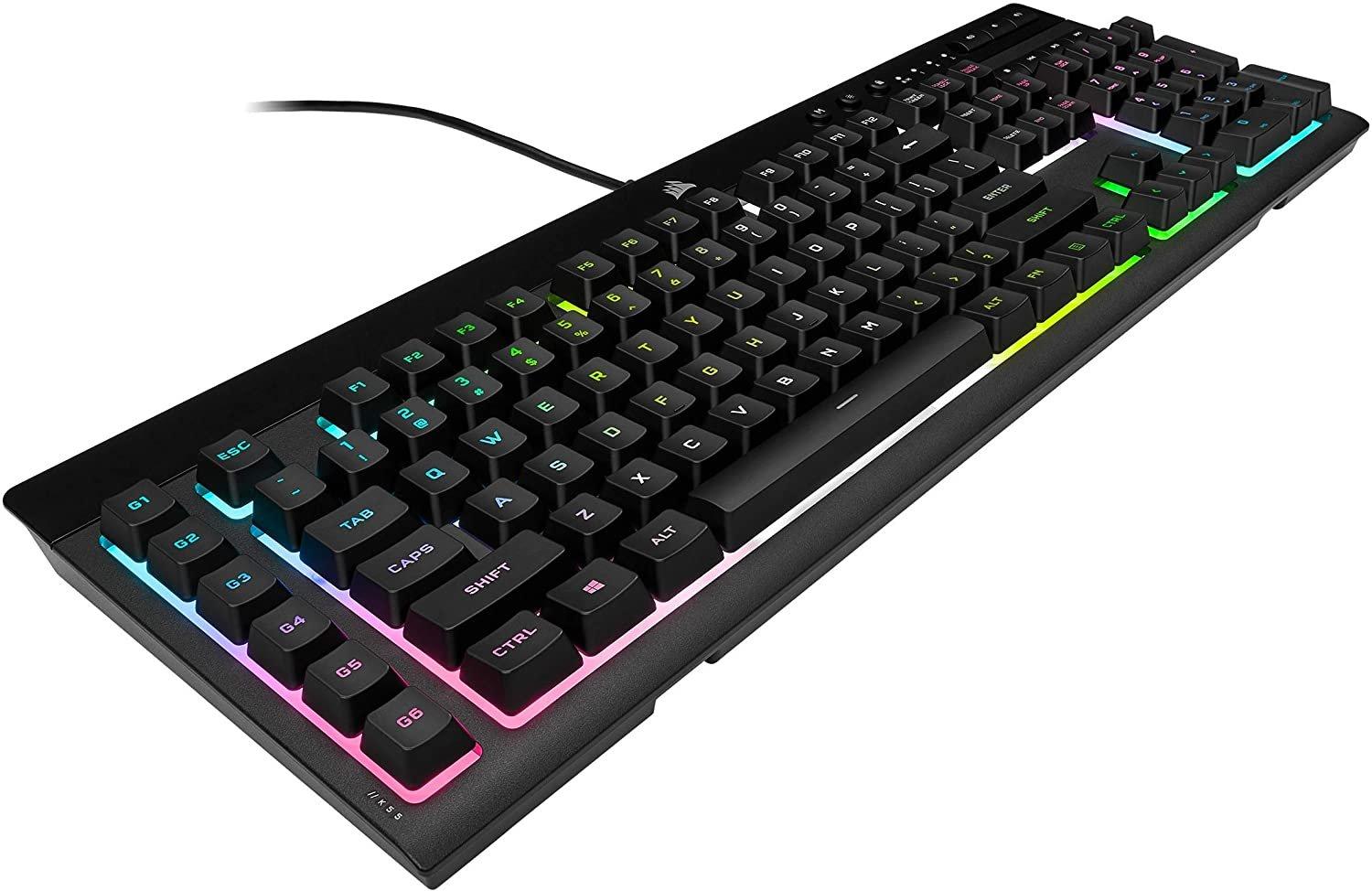 Corsair K55 RGB Pro Gaming Keyboard - Dynamic RGB Backlighting, Six Macro  Keys with Elgato Stream Deck Software Integration 