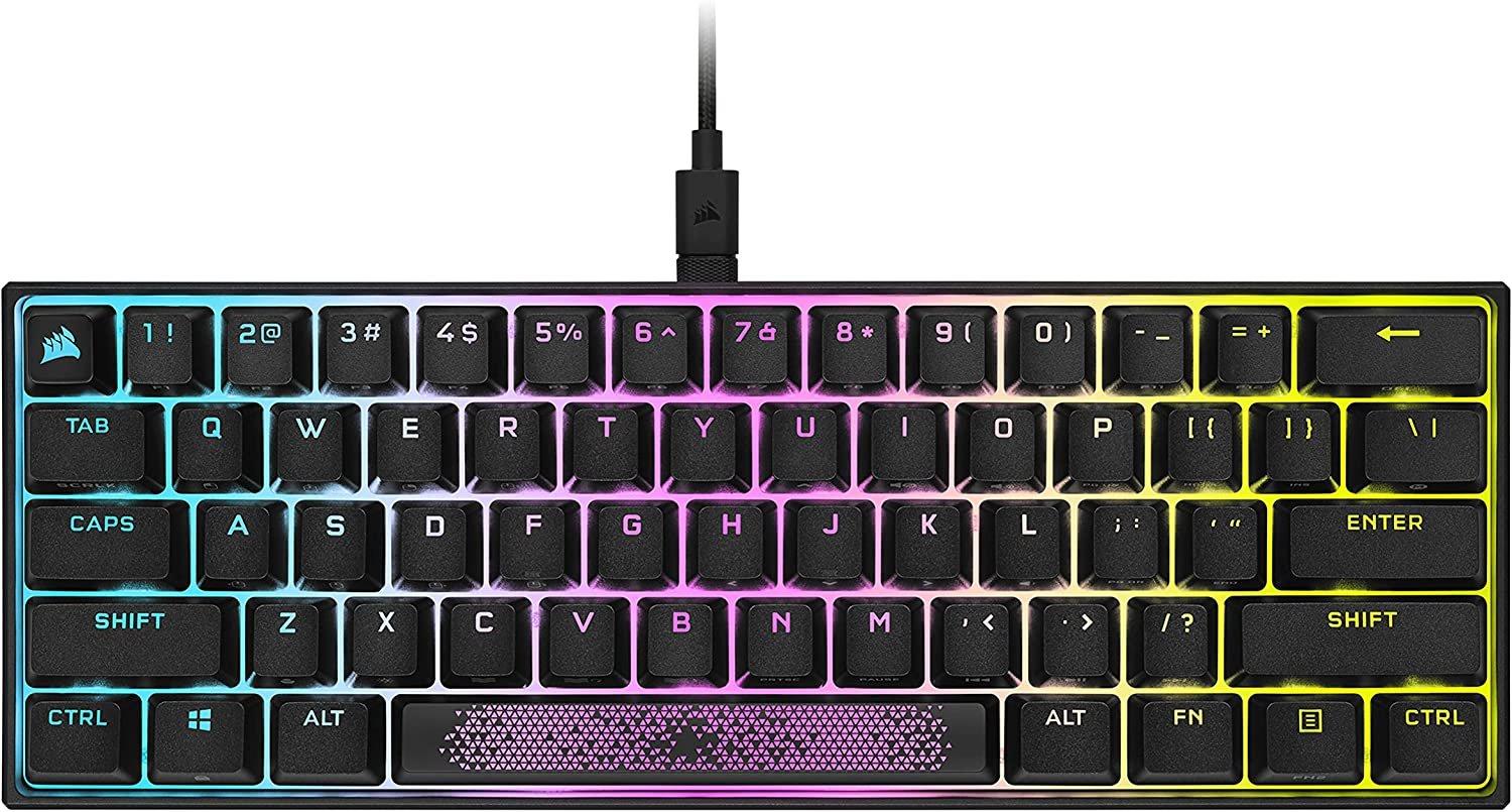 CORSAIR K65 RGB MINI 60% Mechanical Gaming Keyboard, Backlit RGB LED,  CHERRY MX Red, Black