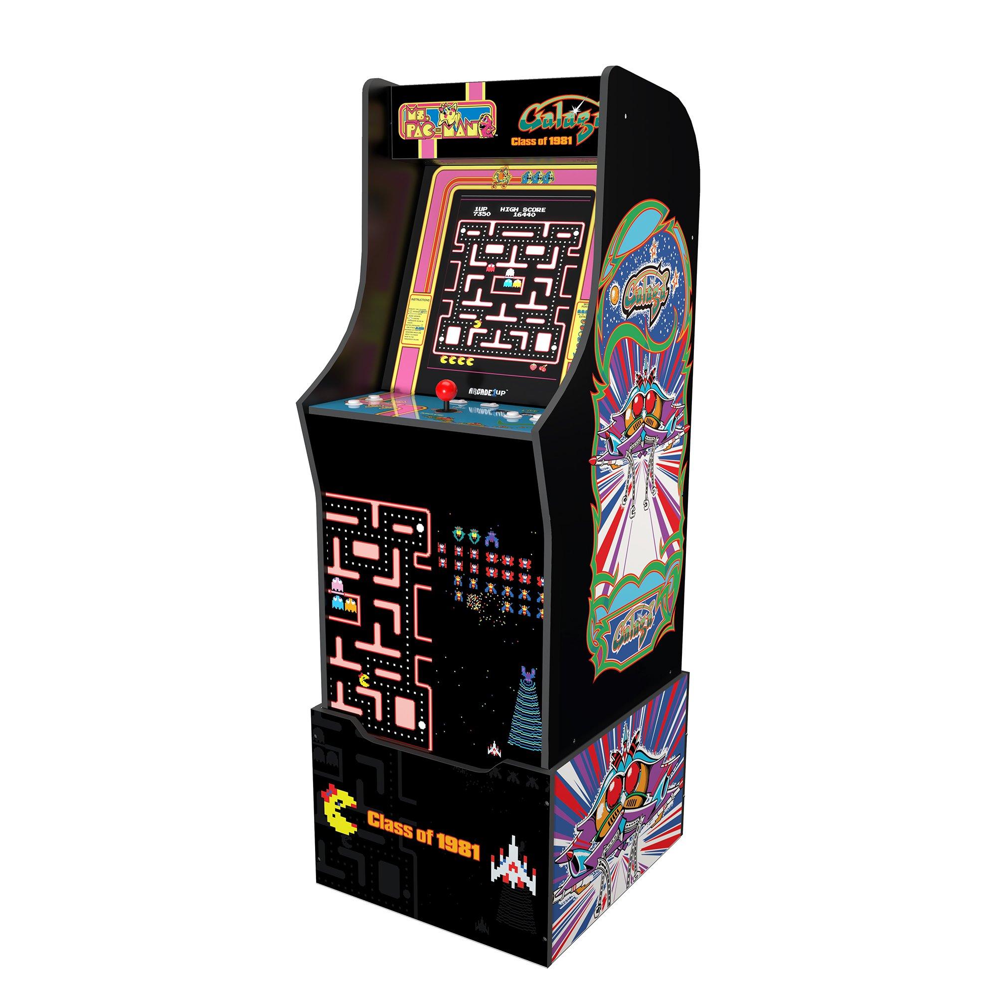 Arcade1Up Ms. Pac-Man and Galaga Arcade Cabinet with Riser