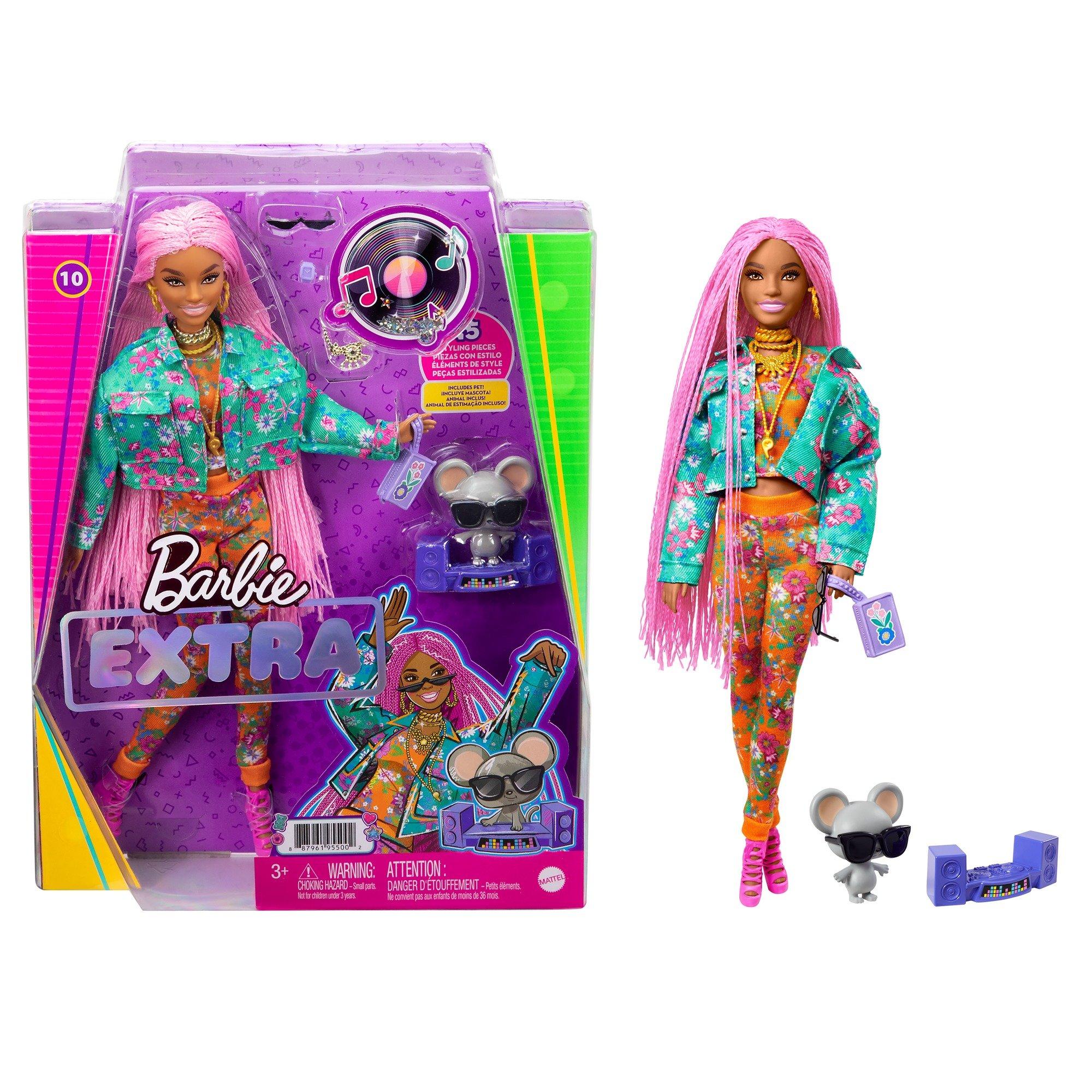 Mattel Barbie Extra Doll Pink Braids