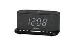 Jensen Fabric Dual Alarm Clock Radio With Wireless Qi Charging