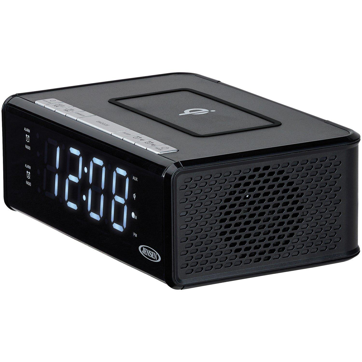 Jensen Dual Alarm Clock Radio With Wireless Qi Charging