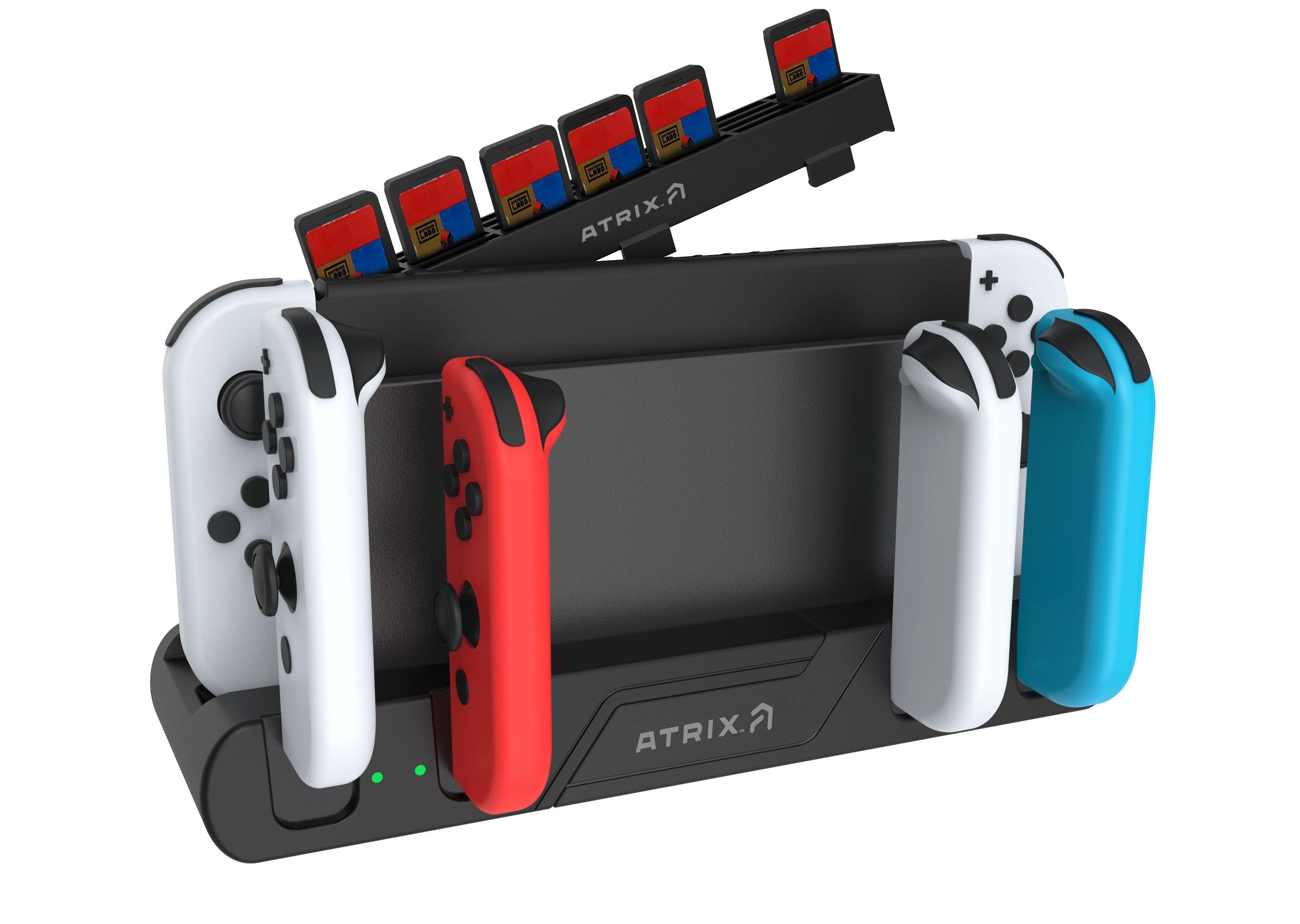 Atrix Nintendo Switch 6-in-1 Controller Charger Dock and Game Deck