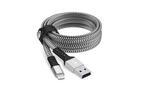 Just Wireless Lightning to USB Flat Braided 6-ft Cable With Strap Black