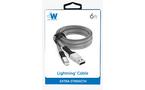 Just Wireless Lightning to USB Flat Braided 6-ft Cable With Strap Black