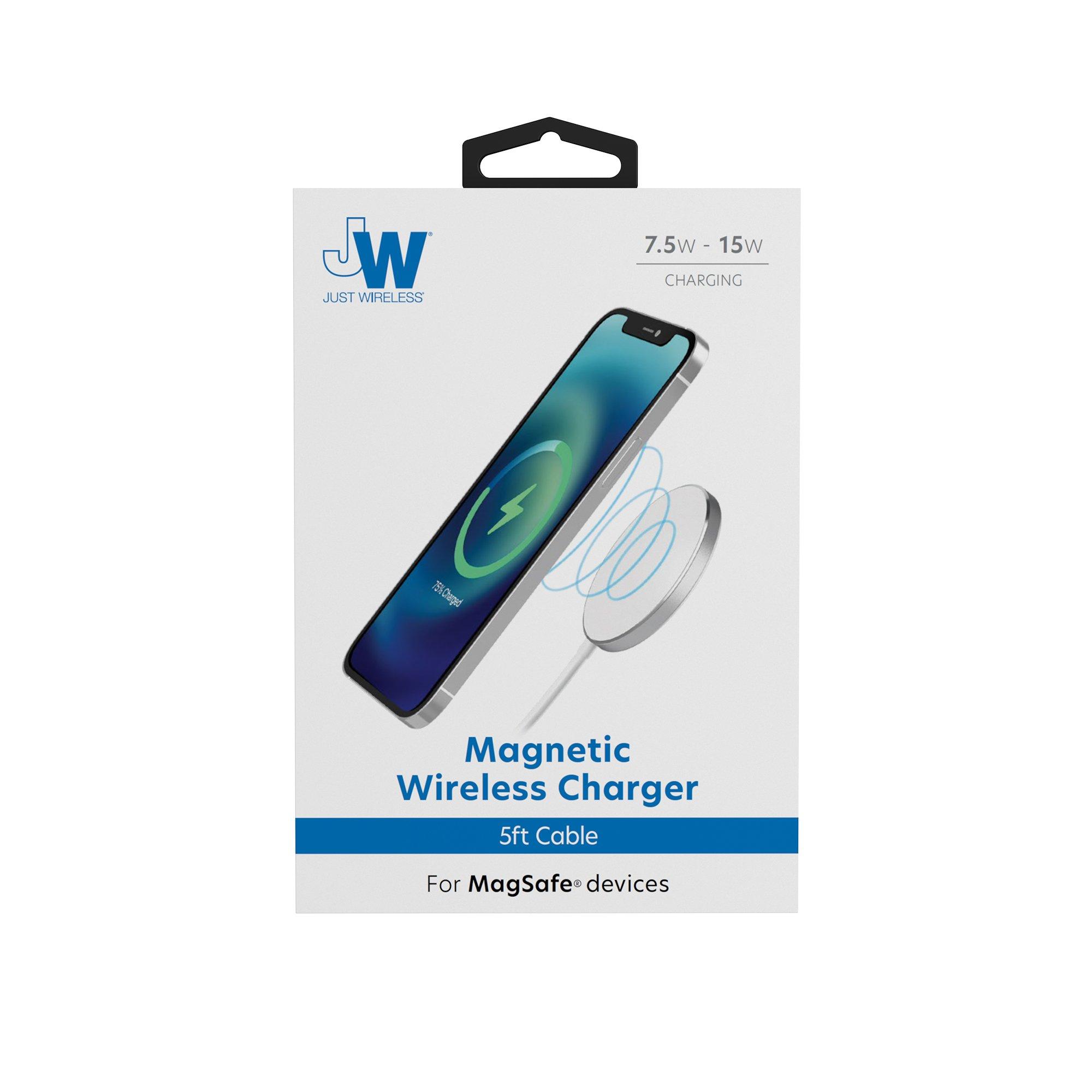 list item 2 of 5 Just Wireless MagSafe Compatible Magnetic 5-ft Wireless Charger White
