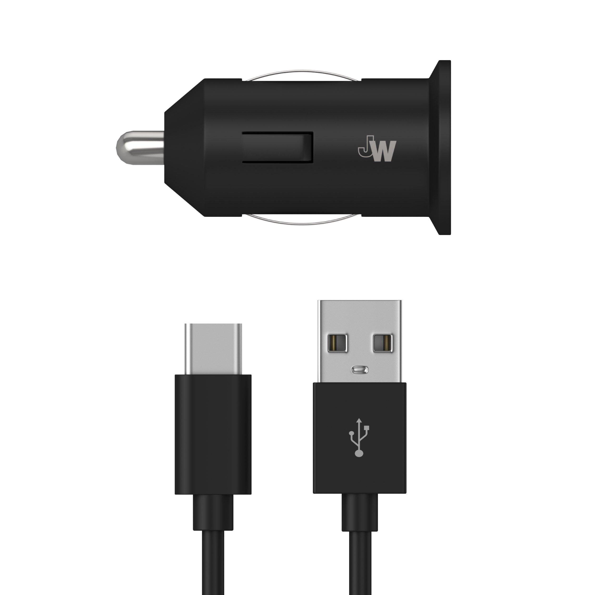 list item 1 of 5 Just Wireless Car Charger with 6-ft USB to USB-C Cable