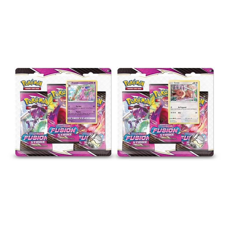 Pokemon Trading Card Game: Sword and Shield Fusion Strike Espeon or Eevee 3-Booster Blister Pack (Assortment)