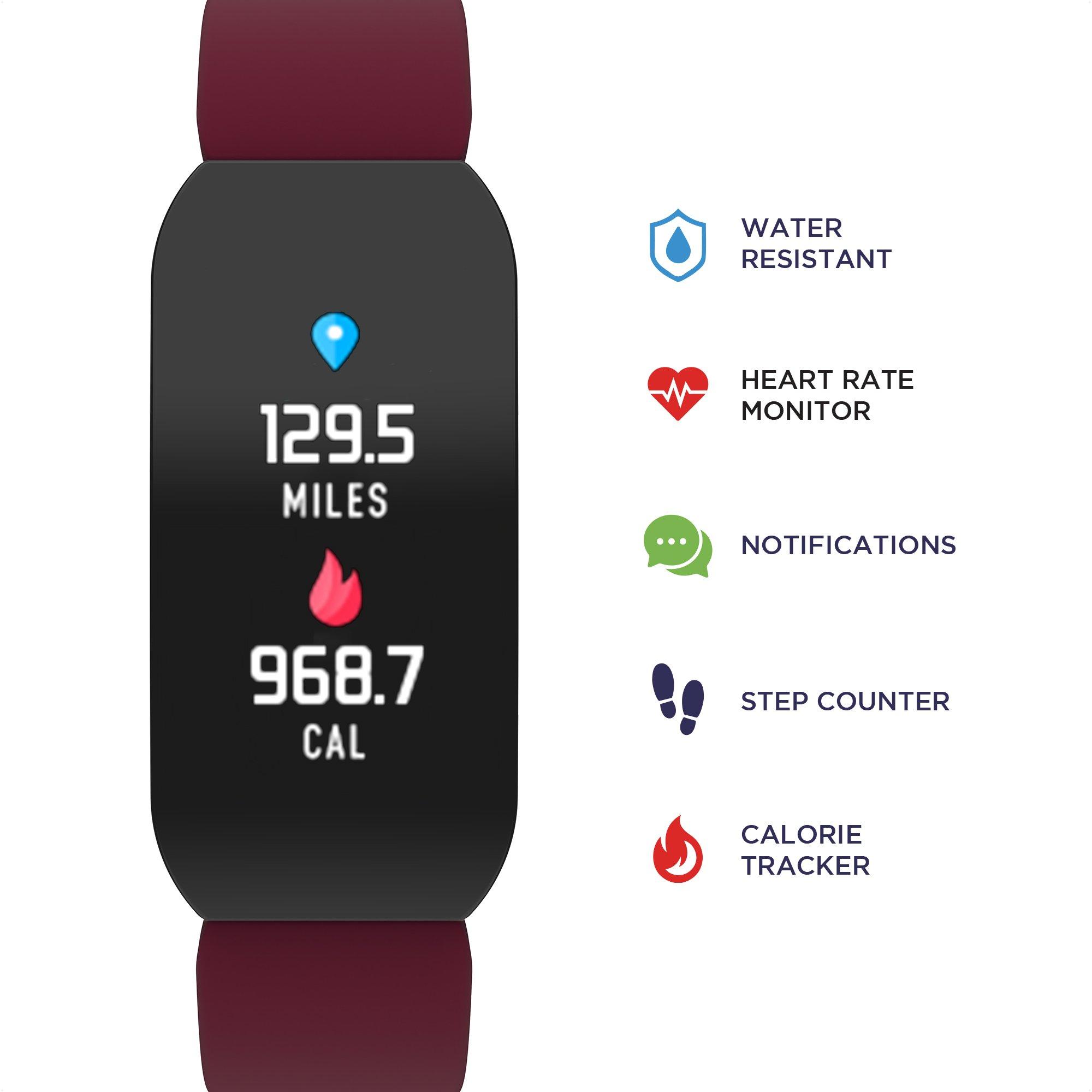 iTOUCH Active Fitness Tracker Burgundy