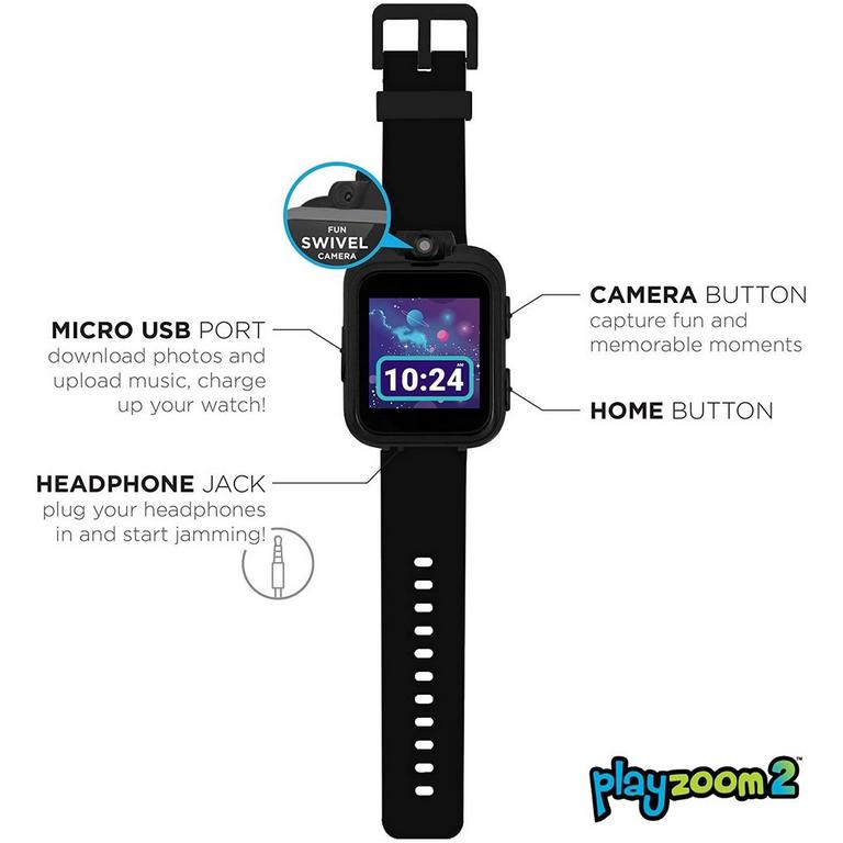playzoom 2 Kids Smartwatch with Swivel Camera Black