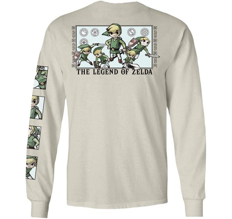 The Legend of Zelda The Wind Waker Link Faces Mens Long Sleeve T-Shirt