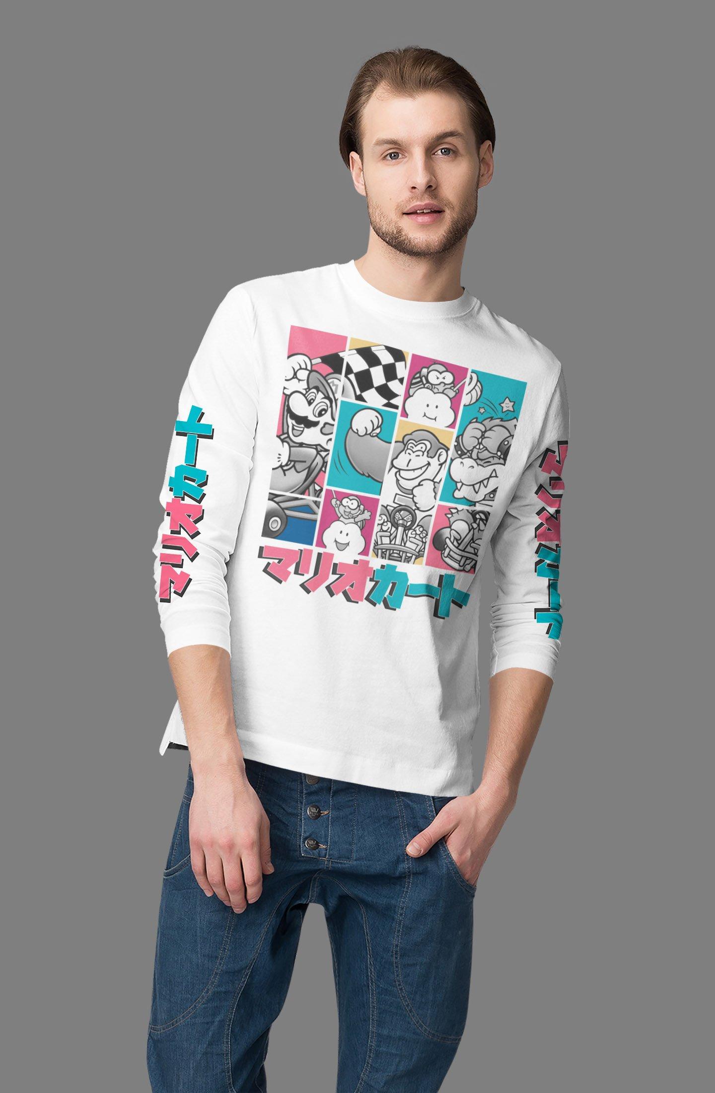 Geeknet Mario Kart Kanji Character Boxes Unisex Long Sleeve T