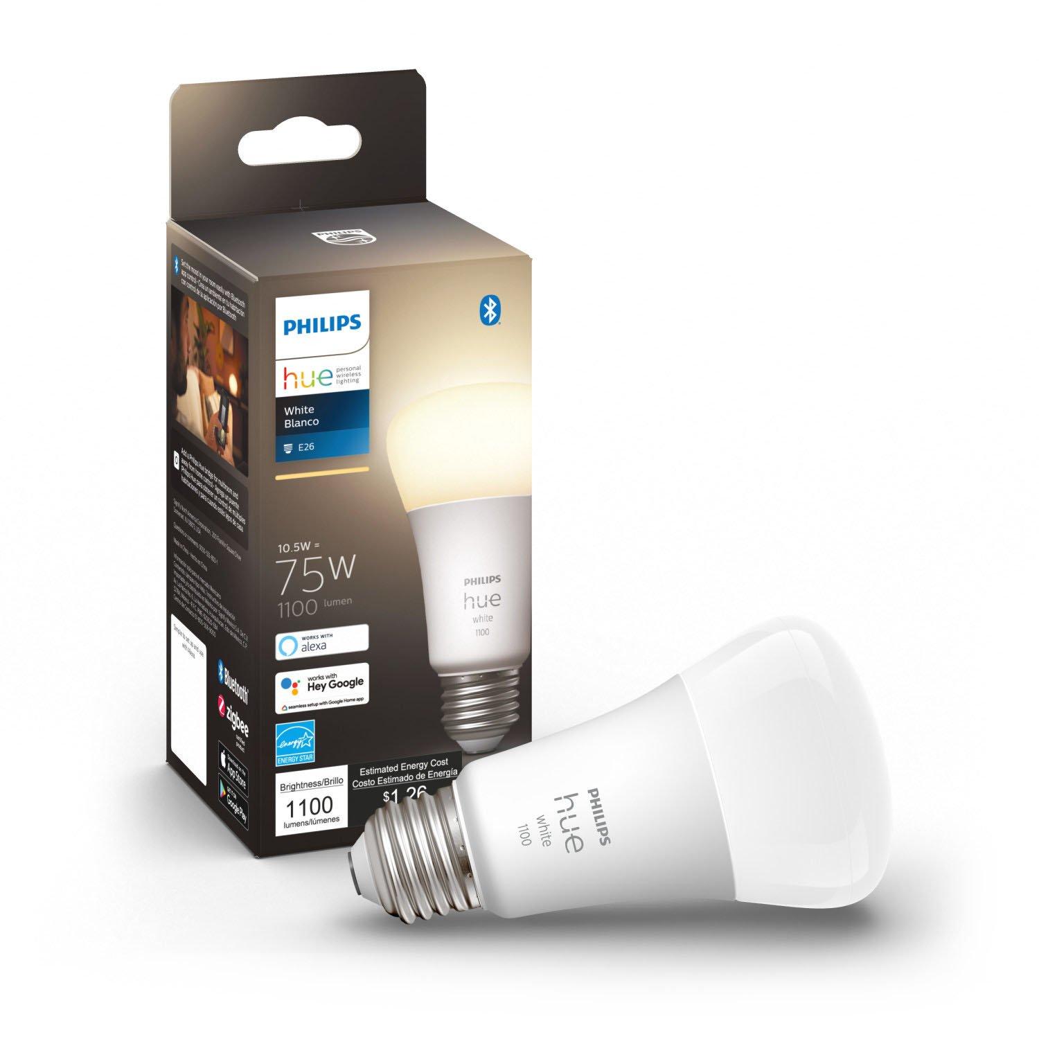 Flavor Forward Interpretation Philips Hue E26 White Bluetooth LED Smart Bulb