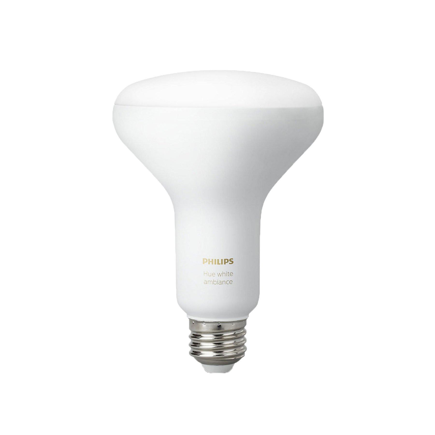 Philips Hue BR30 White Ambiance Bluetooth LED Flood Light Smart Light Bulb 2 Pack