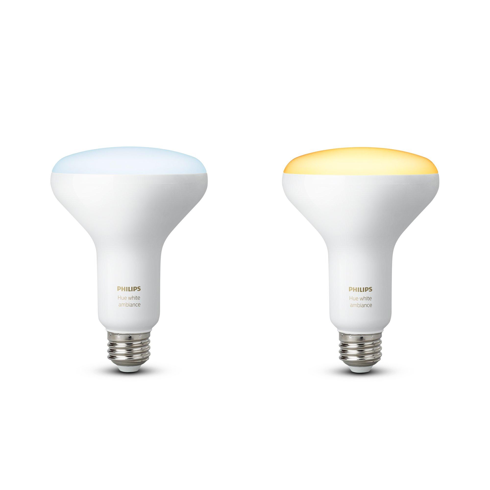 list item 3 of 6 Philips Hue BR30 White Ambiance Bluetooth LED Flood Light Smart Light Bulb 2 Pack