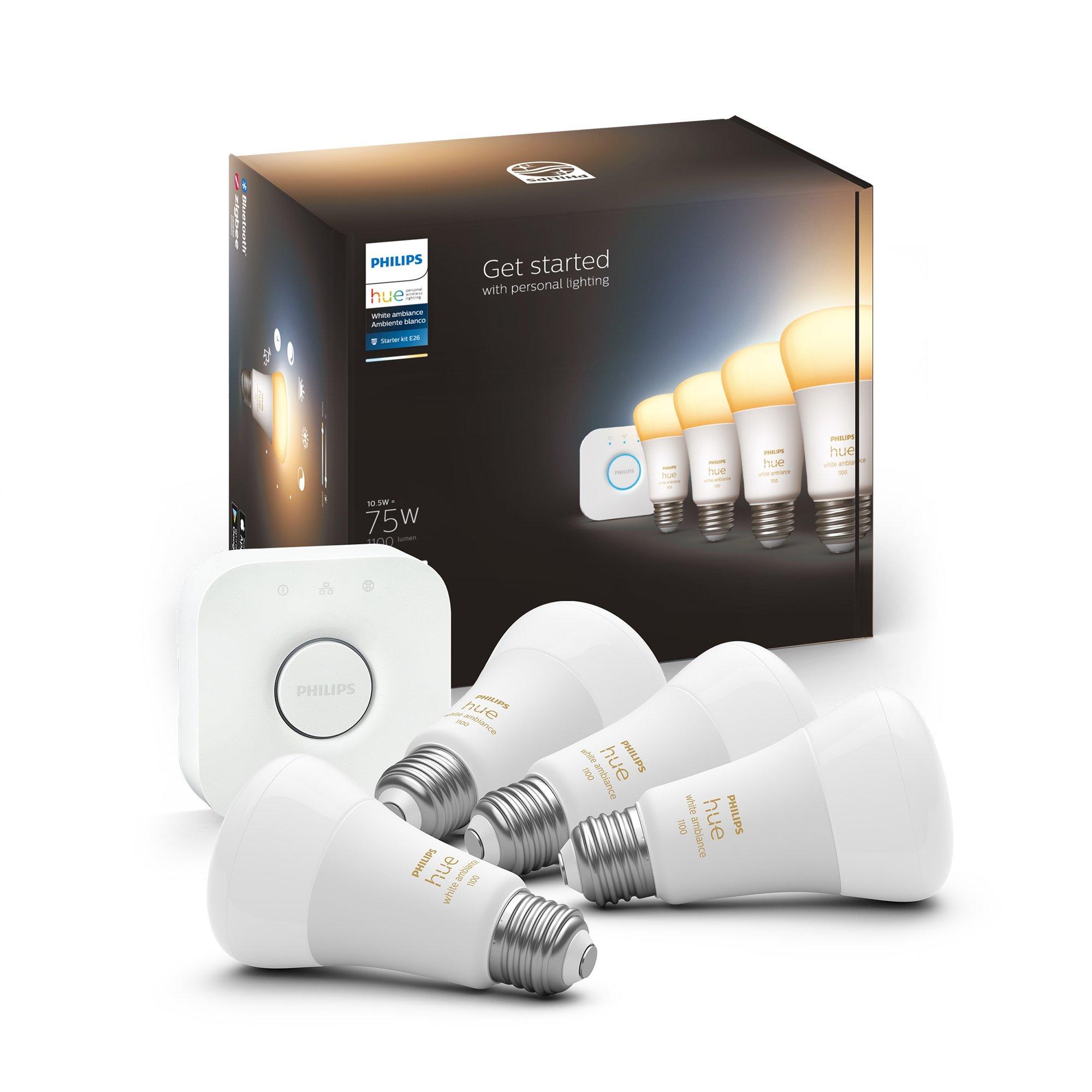 Boren concept Injectie Philips Hue E26 White Ambiance Bluetooth LED Smart Bulb Starter Kit |  GameStop