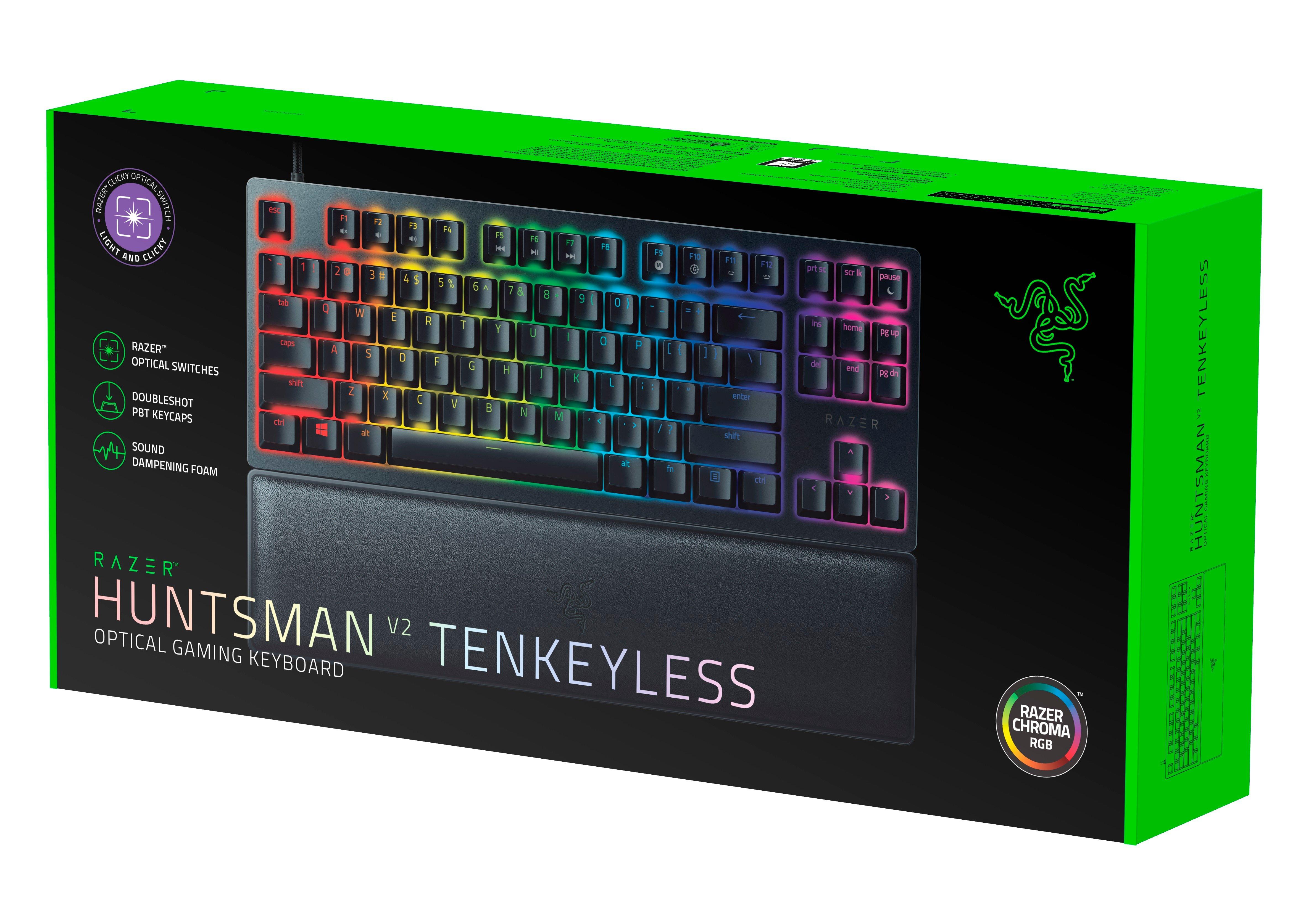 list item 5 of 5 Razer Huntsman V2 Tenkeyless Optical Clicky Purple Switch Wired Gaming Keyboard