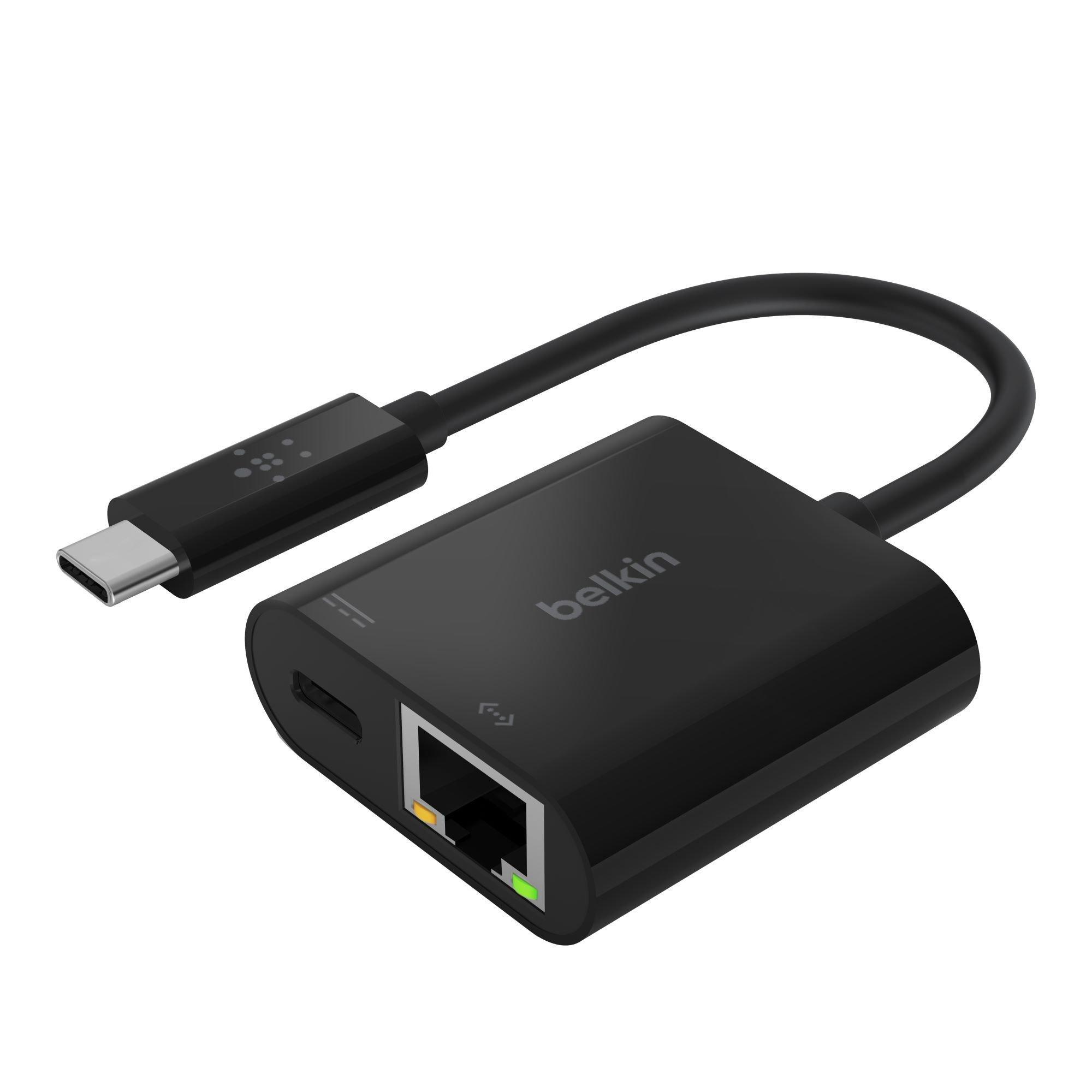 list item 1 of 3 Belkin USB-C to Ethernet and USB-C and Charge Adapter