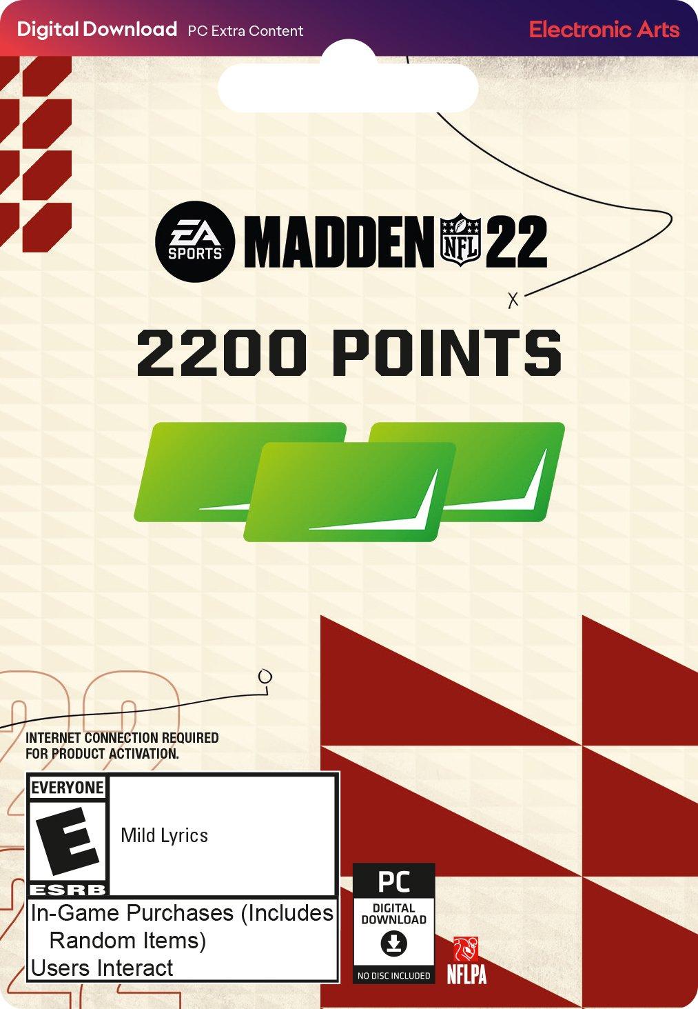 Madden Nfl 22 Mut 2200 Points Pc Pc Gamestop