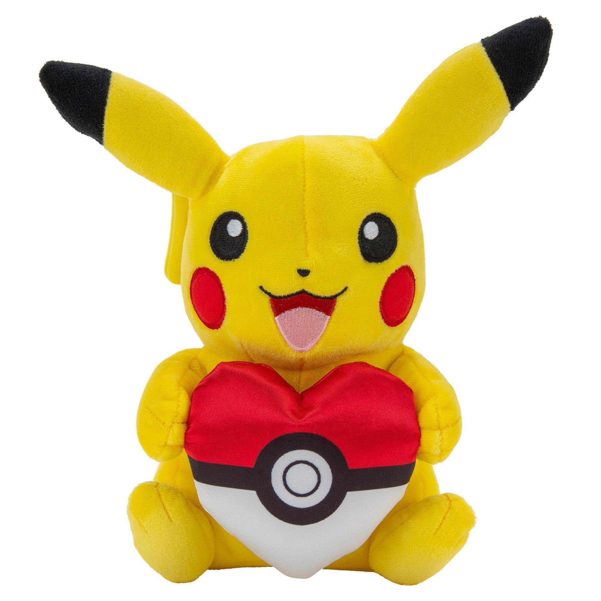 Jazwares Pokemon Pikachu 8-in Plush with Poke Ball Heart