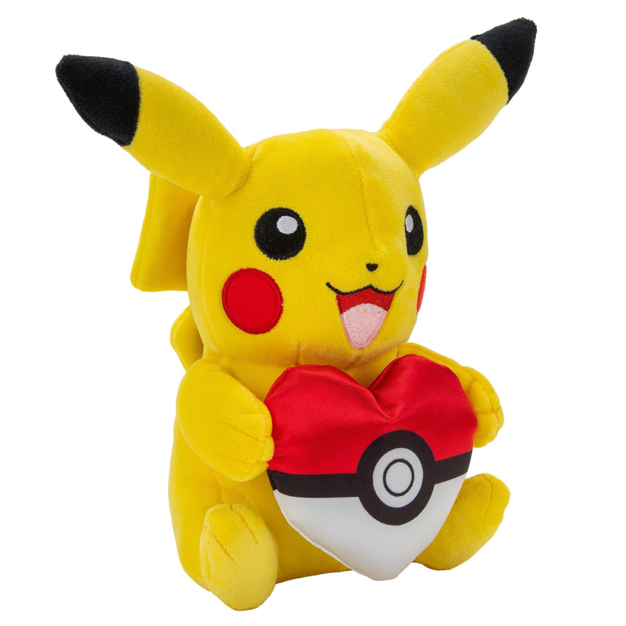 Jazwares Pokemon Pikachu 8-in Plush with Poke Ball Heart