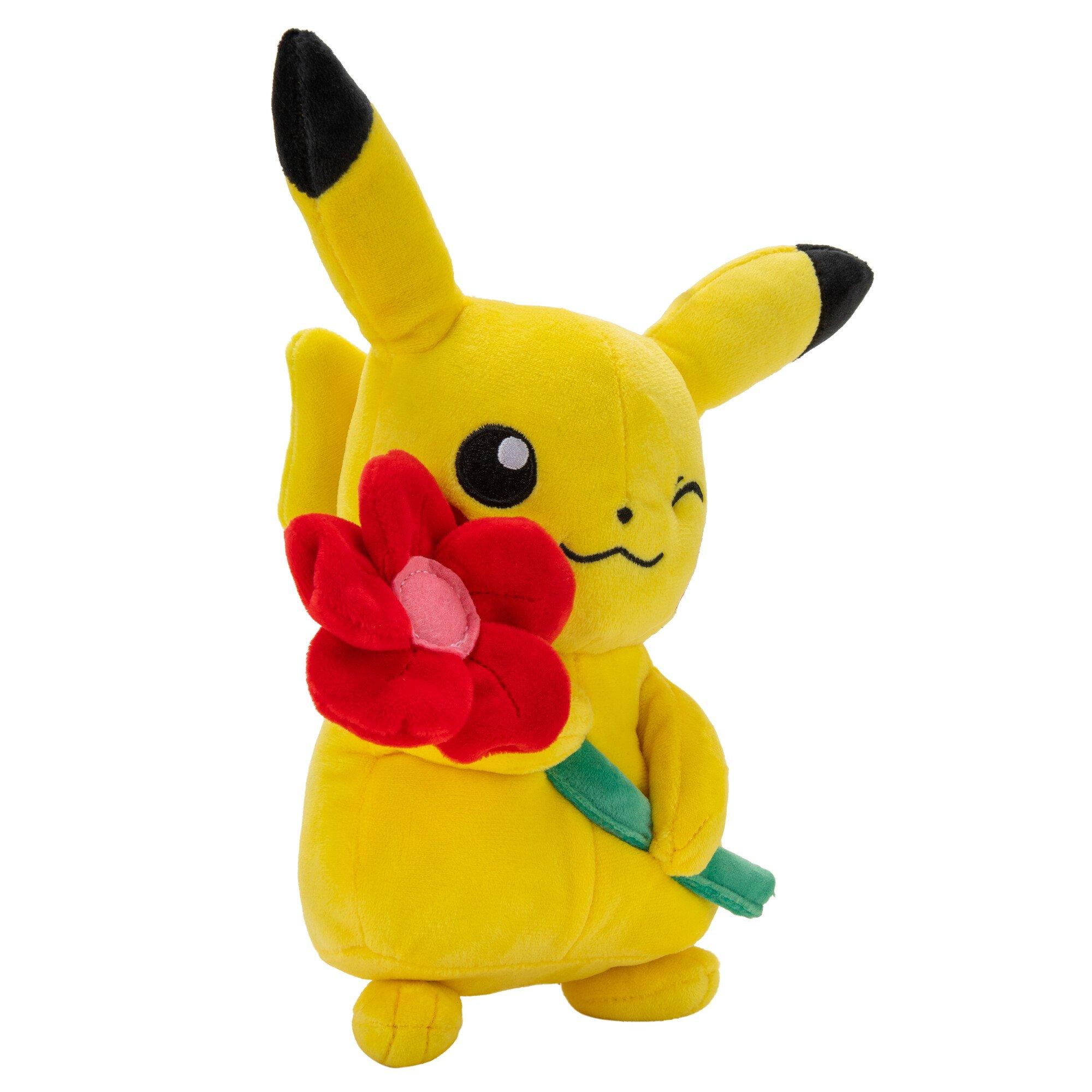 list item 2 of 3 Pokemon Valentine's Pikachu with Red Flower 8-in Plush