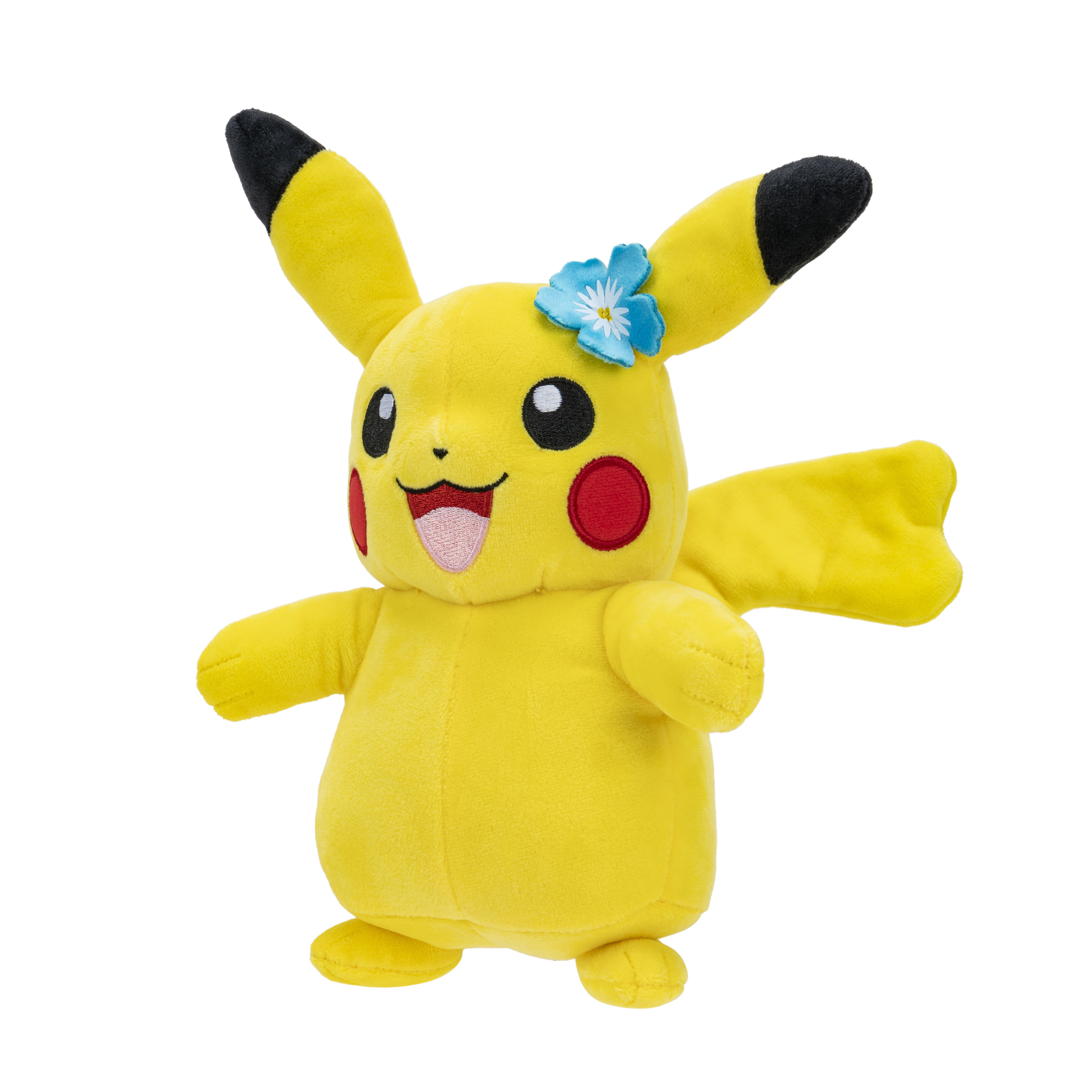 Jazwares Pokemon Pikachu 8in Plush with Blue Flower(09)
