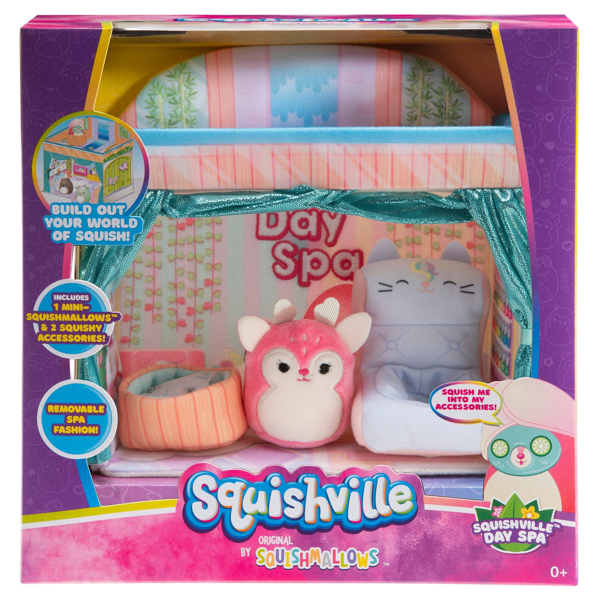 Jazwares Squishmallows Squishville Deluxe Day Spa Playscene Soft Playset
