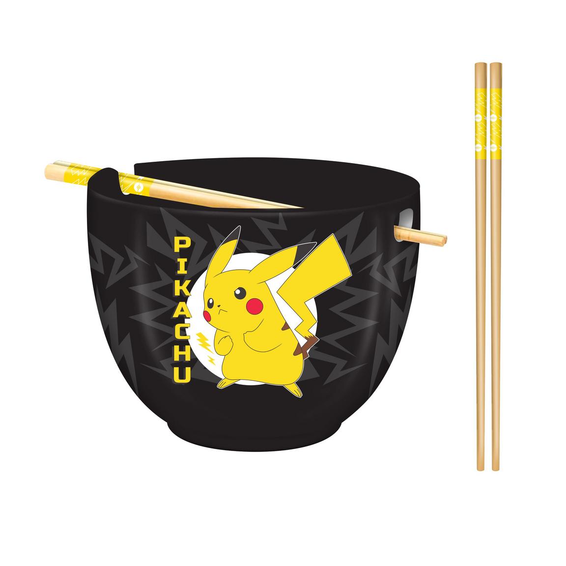 Silver Buffalo Pokemon Pikachu Thunderbolt Ramen Bowl with Chopsticks