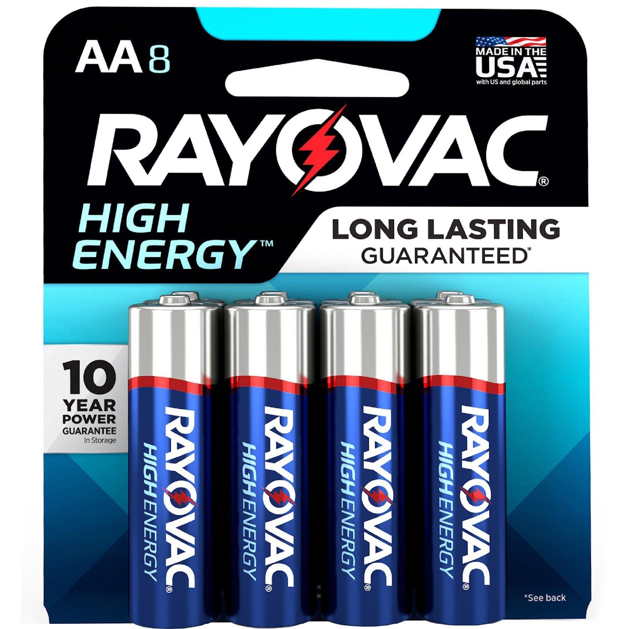 Rayovac High Energy Alkaline Batteries 8 Pack - AA