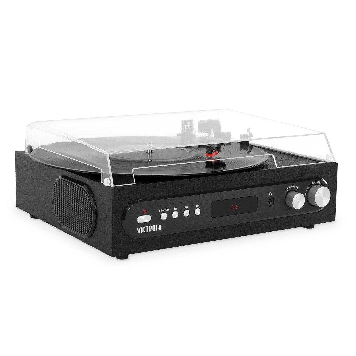 Victrola All-in-1 Bluetooth Record Player with Built in Speakers and 3-Speed Turntable