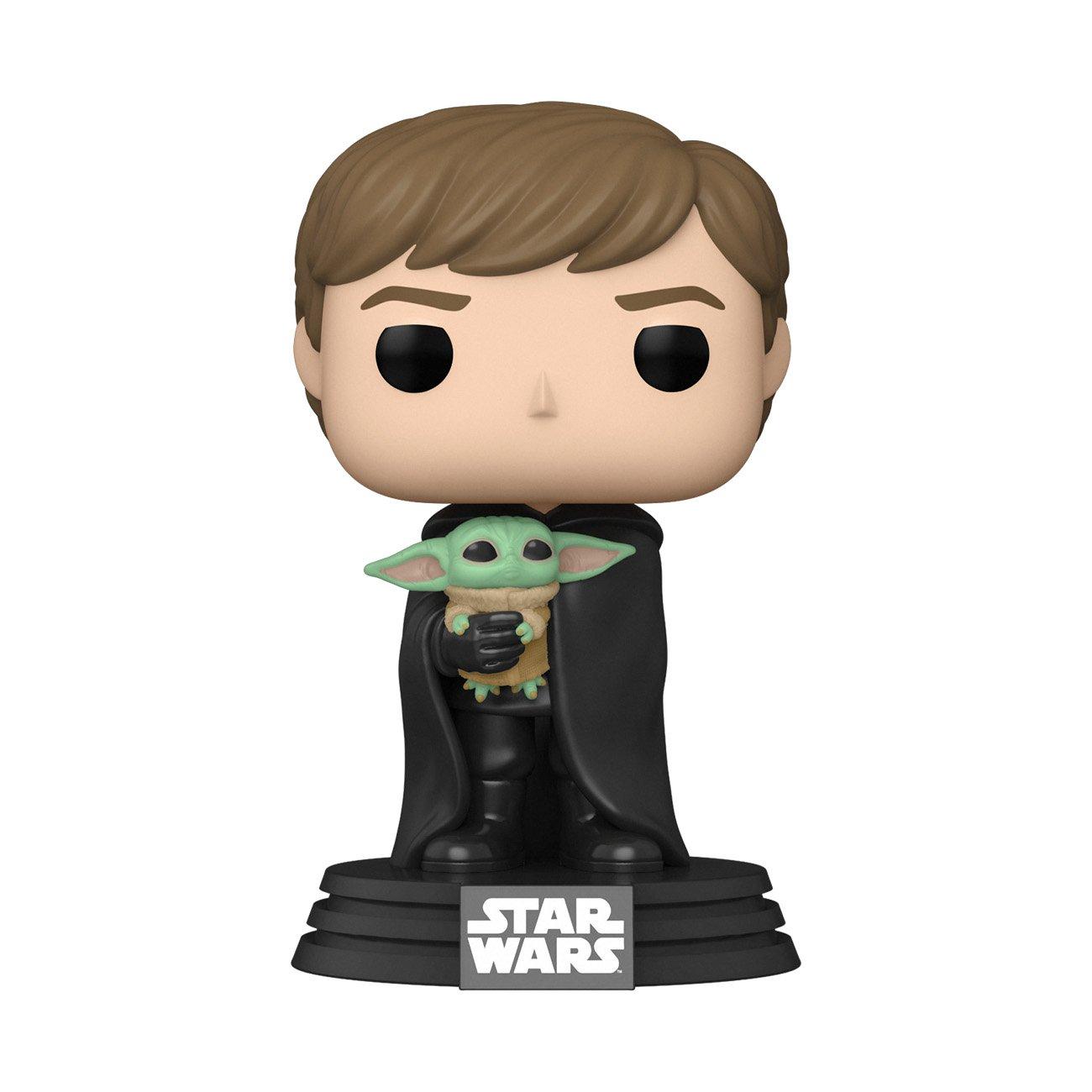 Funko Pop Star Wars The Mandalorian Luke Skywalker With Grogu Vinyl Bobblehead 4596