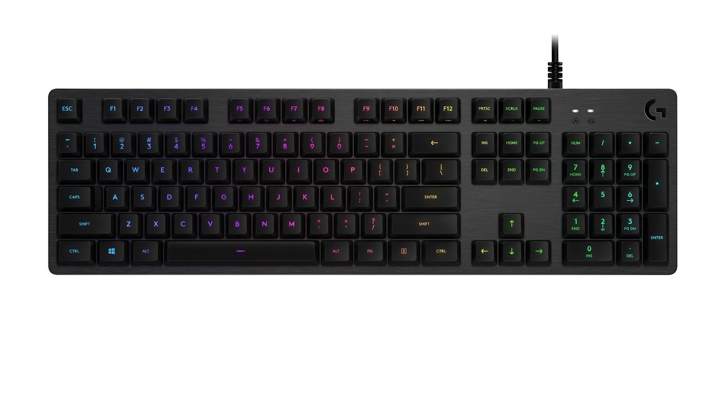 list item 1 of 3 Logitech G512 Carbon Lightsync RGB GX Red Switches Wired Mechanical Gaming Keyboard