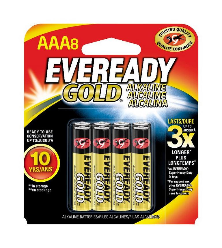 Eveready Gold Alkaline Batteries 8 Pack - AAA