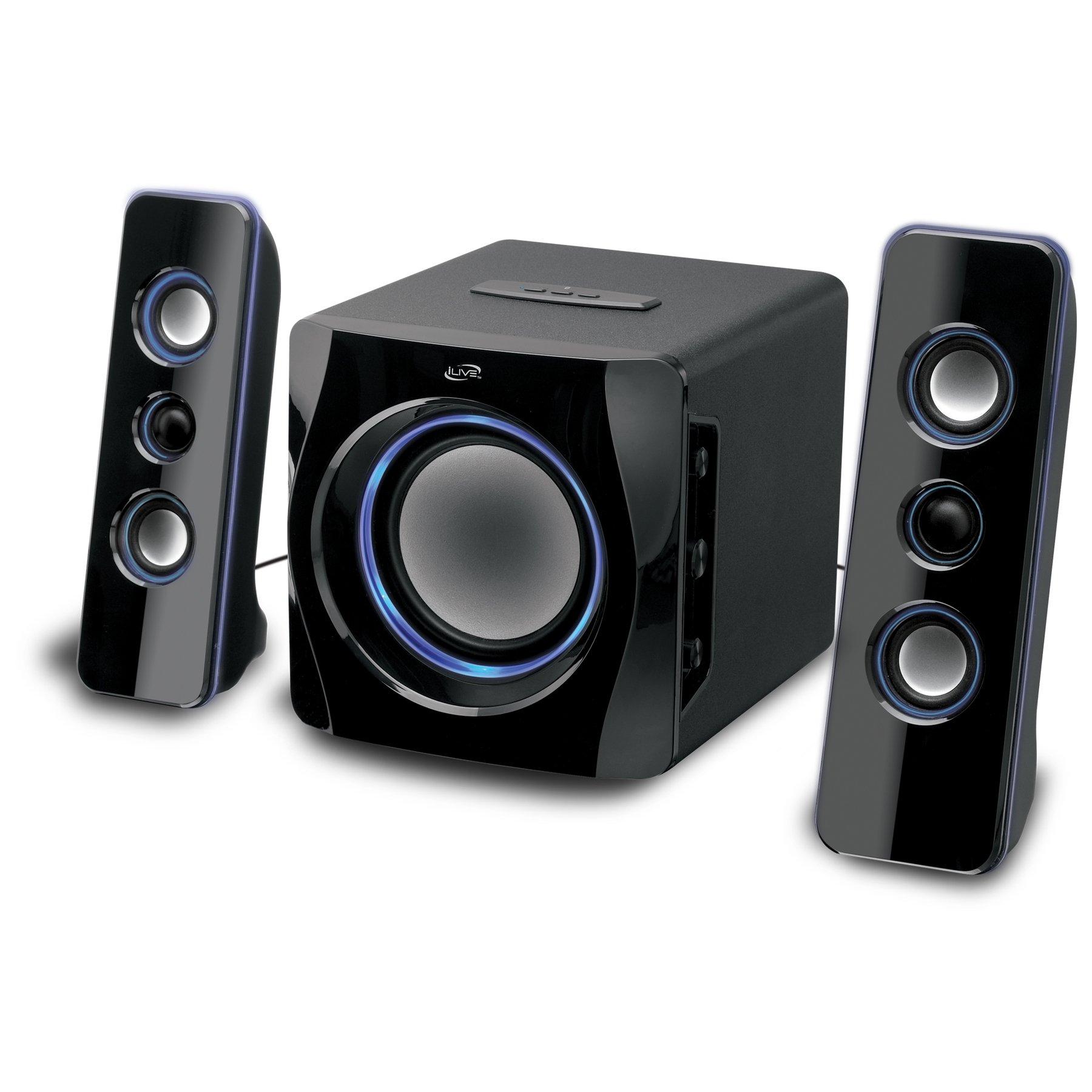 list item 3 of 3 iLive 2.1 Channel Bluetooth Speaker System with Subwoofer and LED Light Effects