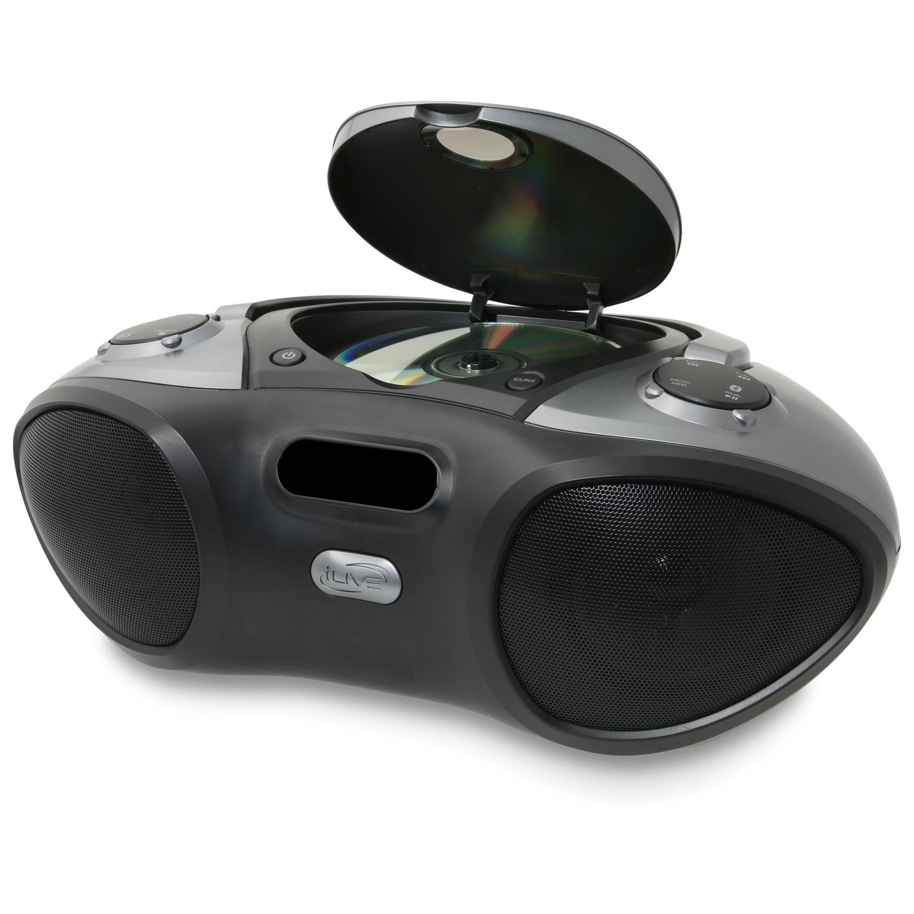 iLive Bluetooth Boombox CD Player with FM Radio