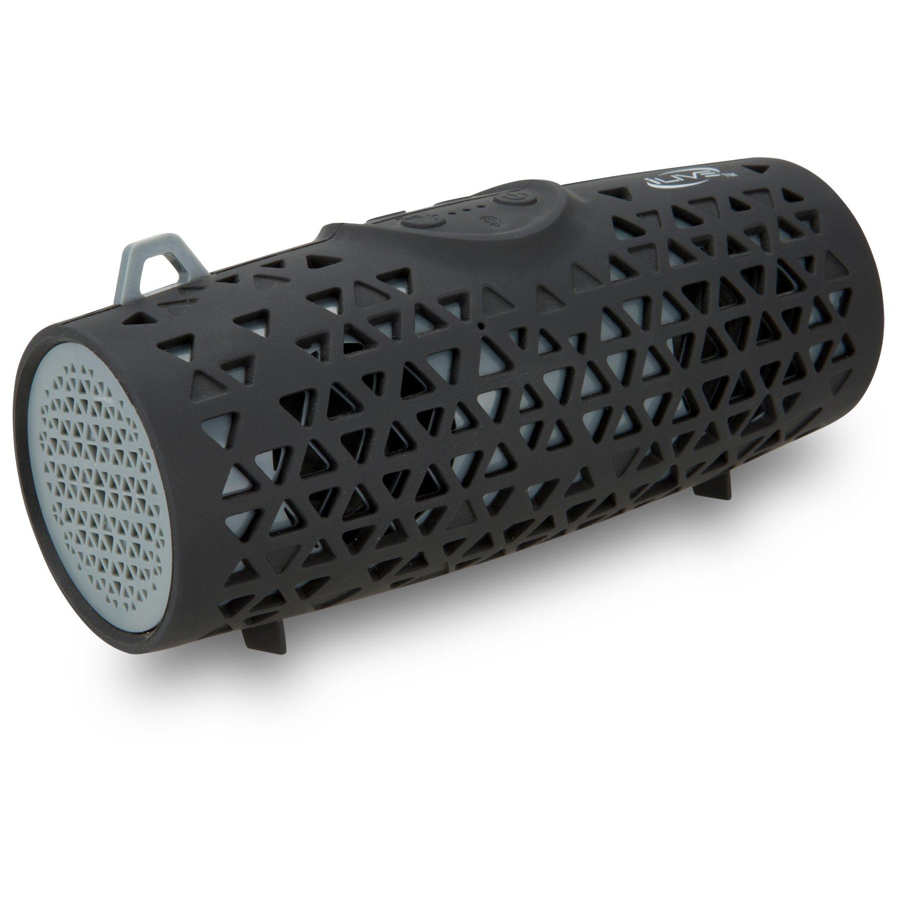 iLive Rugged Portable Bluetooth Waterproof Speaker, Black/Grey