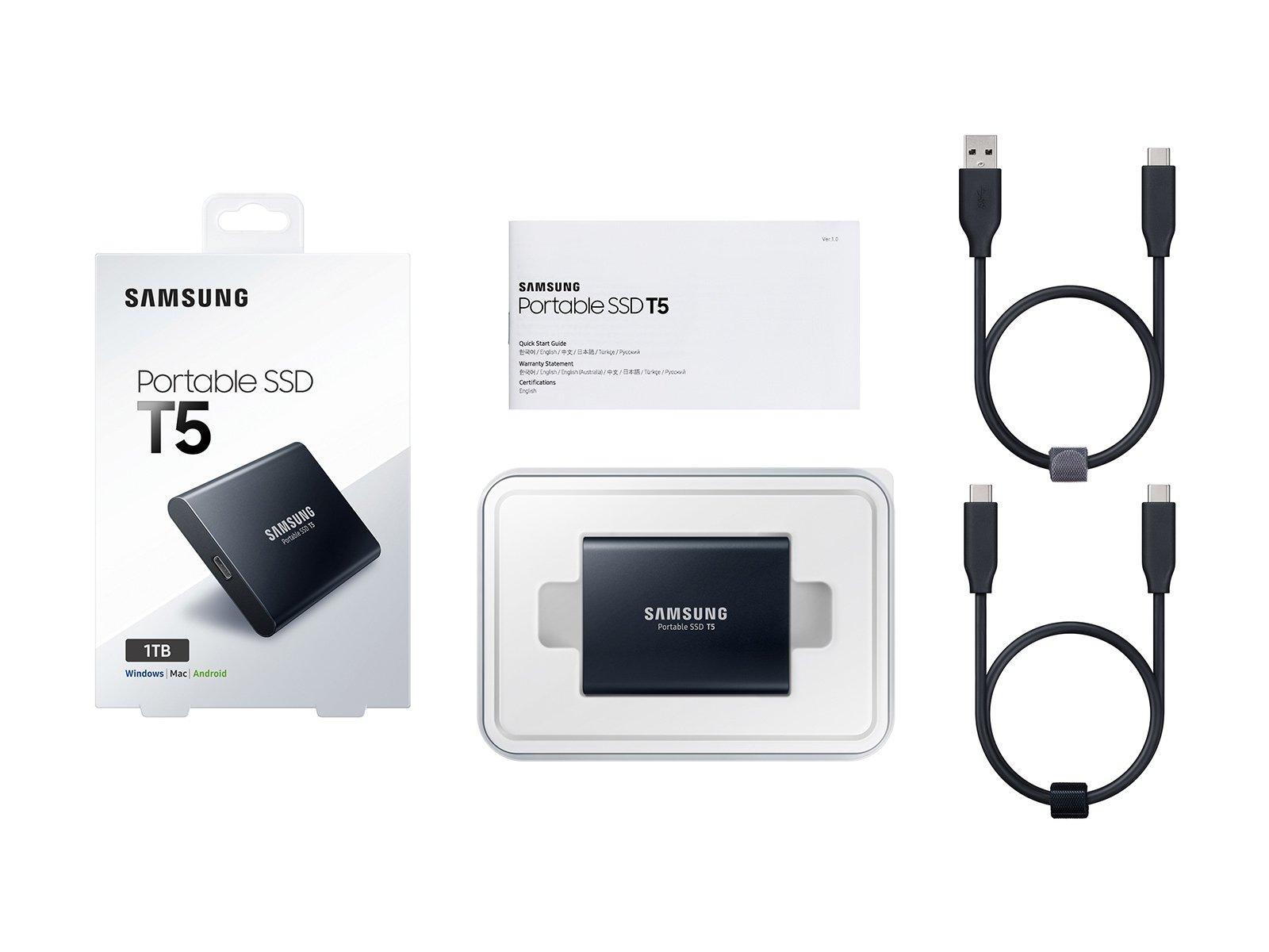 list item 6 of 6 Samsung T5 1TB USB-C External Portable Solid State Drive