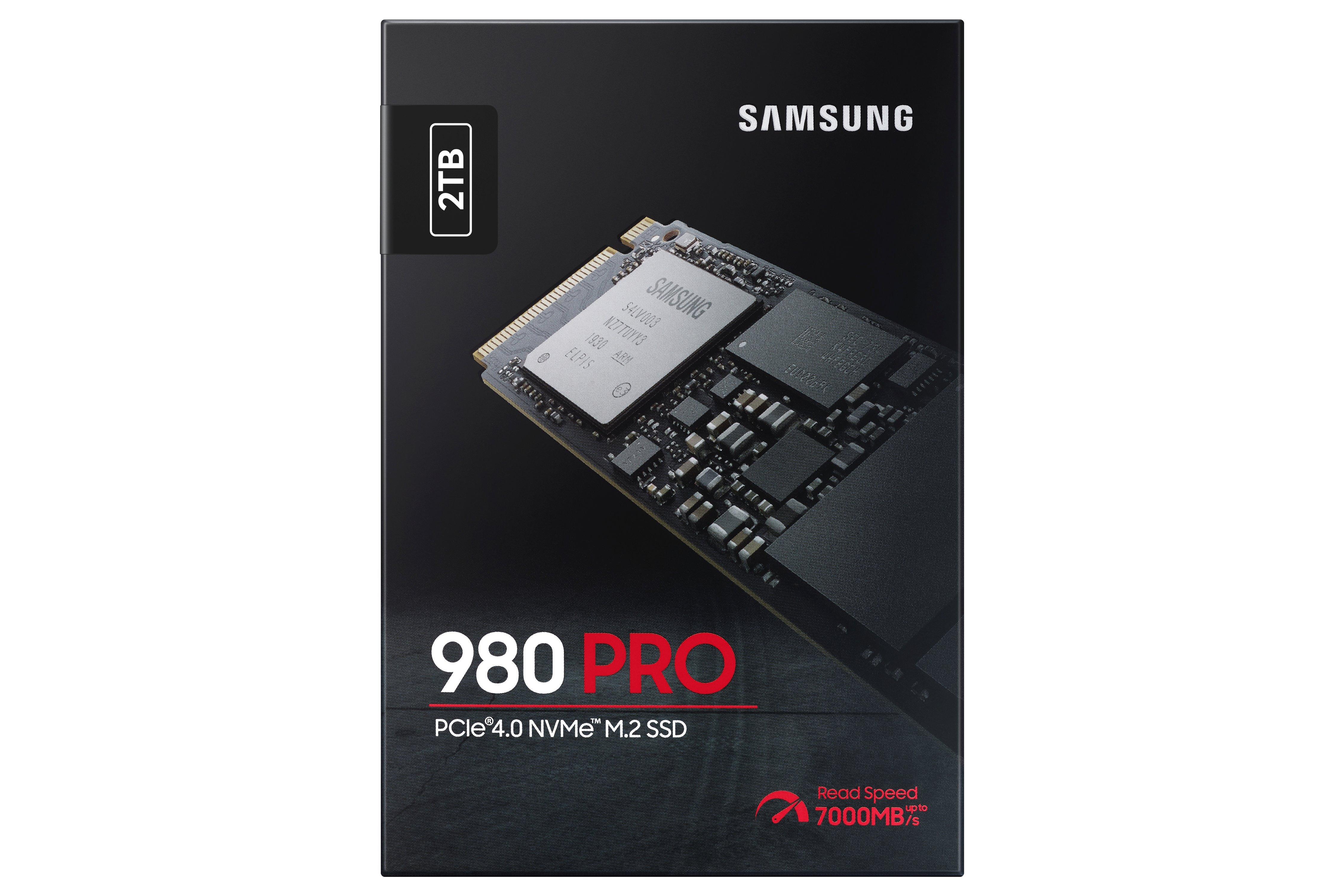 Samsung SSD 980 PRO PCle 4.0 NVMe M.2 on motherboard background