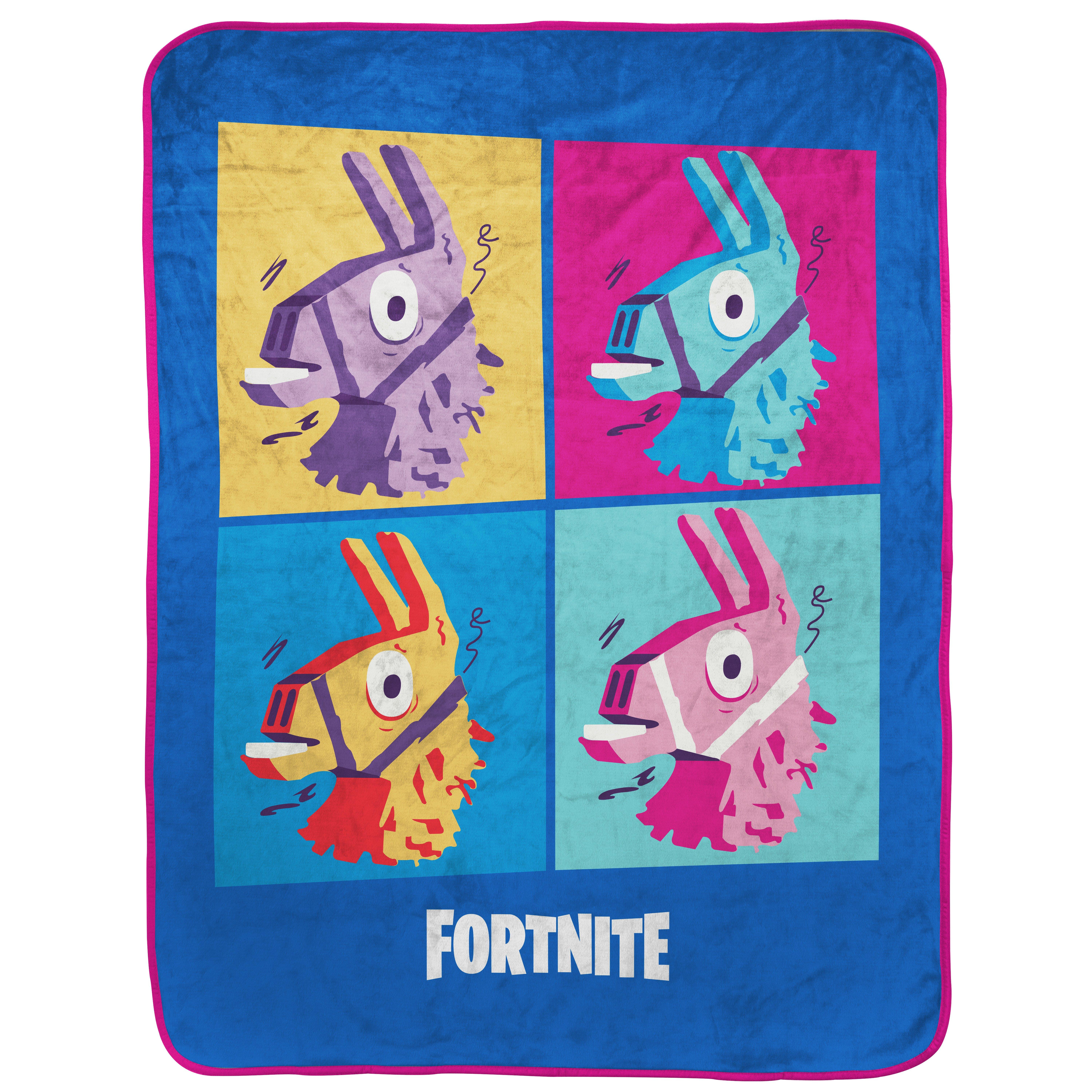 Jay Franco Fortnite Blue Llama Warhol Soft Throw