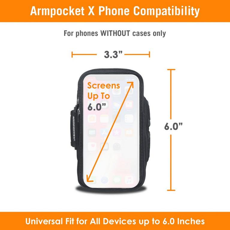 Armpocket X Armband for iPhone X,Galaxy S20 Compatible with facial recognition 