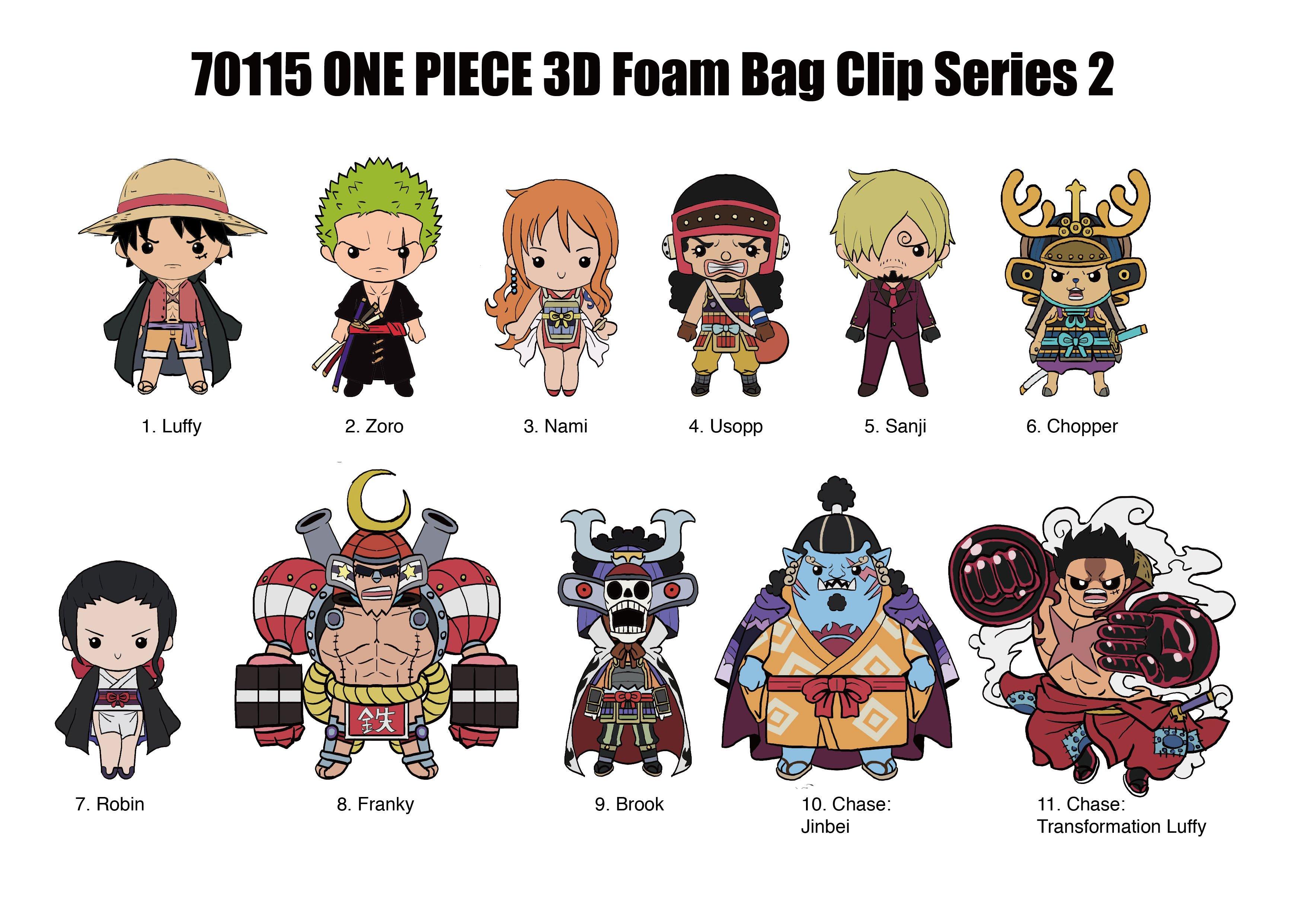 One Piece Series 2 3D Foam Bag Clip