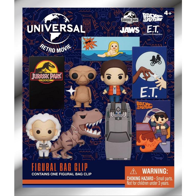 Universal Retro Movies E.T. the Extra-Terrestrial, Back to the Future, Jaws, Jurassic Park 3D Foam Bag Clip Blind Bag (Styles May Vary)