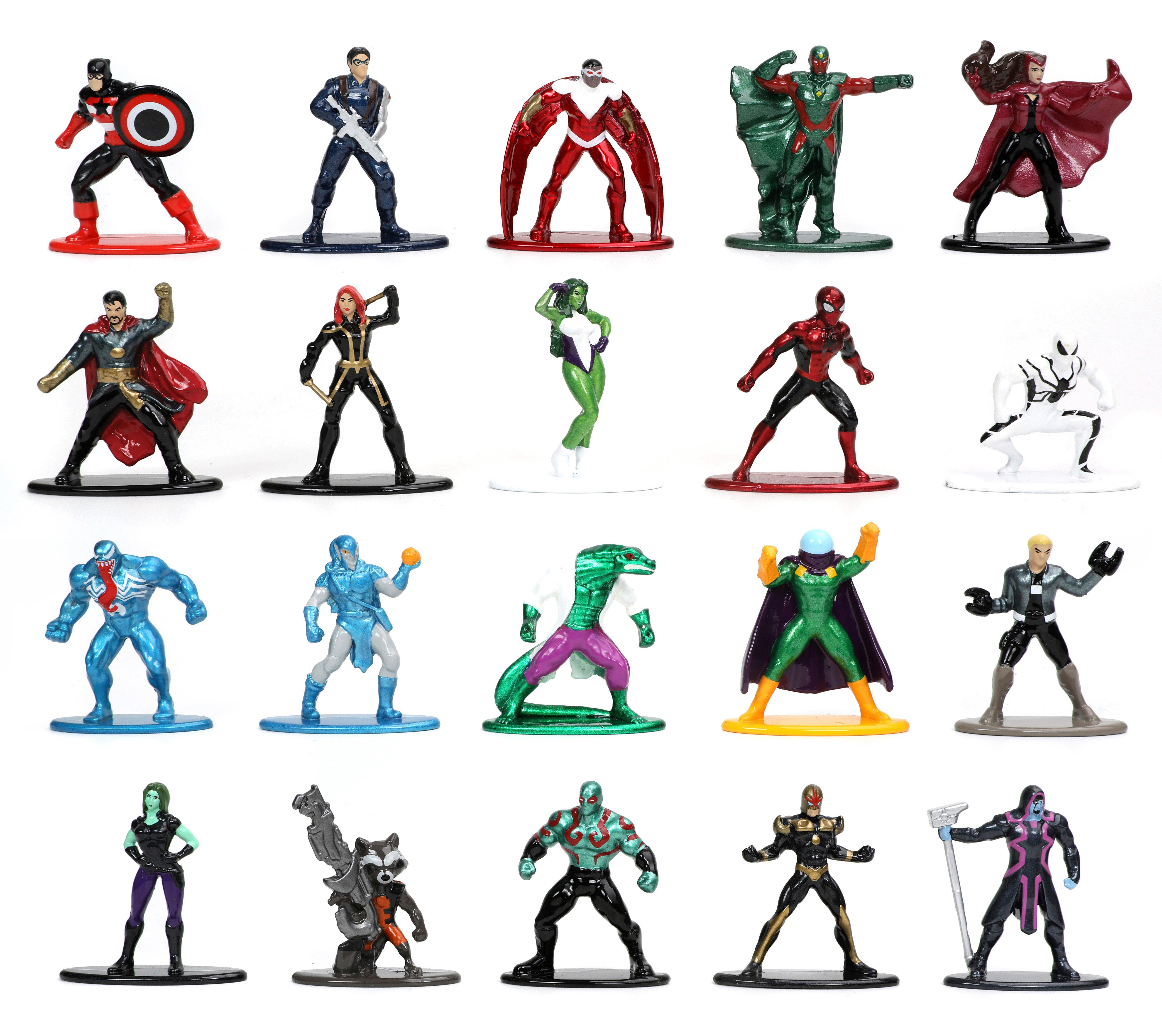 Jada Toys Nano Metalfigs Marvel 1.65in DieCast Figure Set of 20 Wave 4