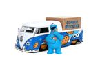 Jada Toys Hollywood Rides Sesame Street 1962 Volkswagen Bus 1:24 Scale Die-Cast Car with Talking Cookie Monster Figure