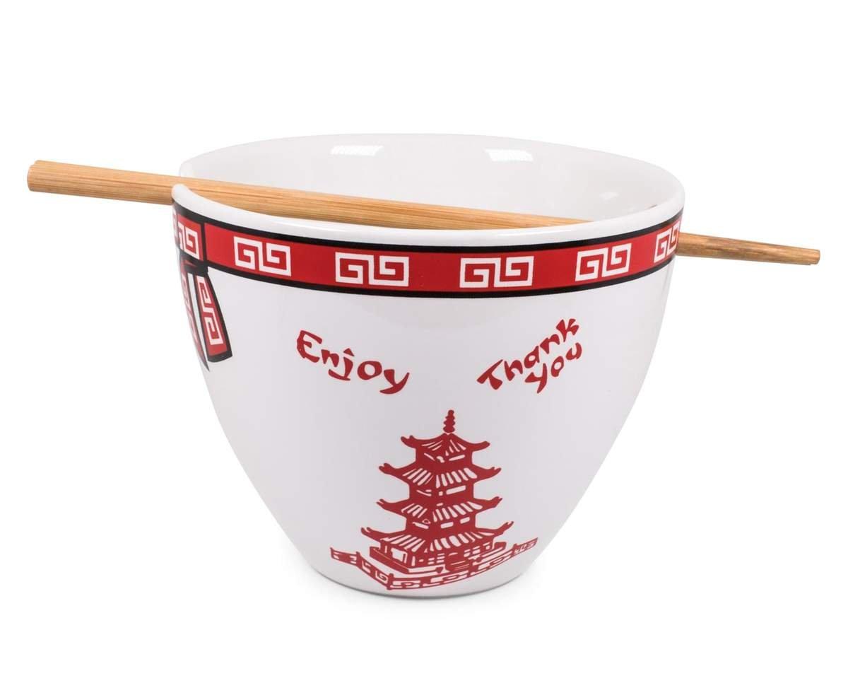 Bowl Bop Chinese Takeout Box Ramen Bowl with Chopsticks