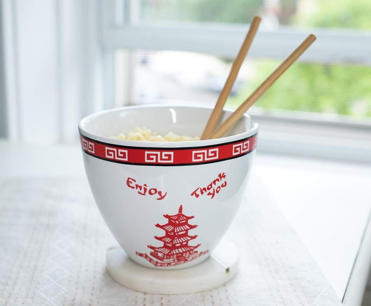 Bowl Bop Chinese Takeout Box Ramen Bowl with Chopsticks