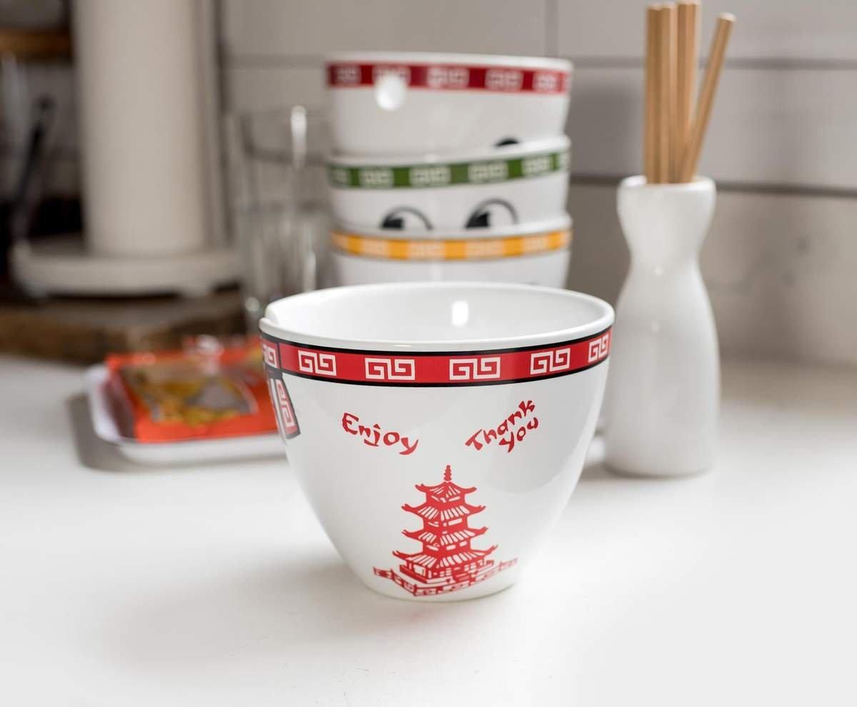 Bowl Bop Chinese Takeout Box Ramen Bowl with Chopsticks