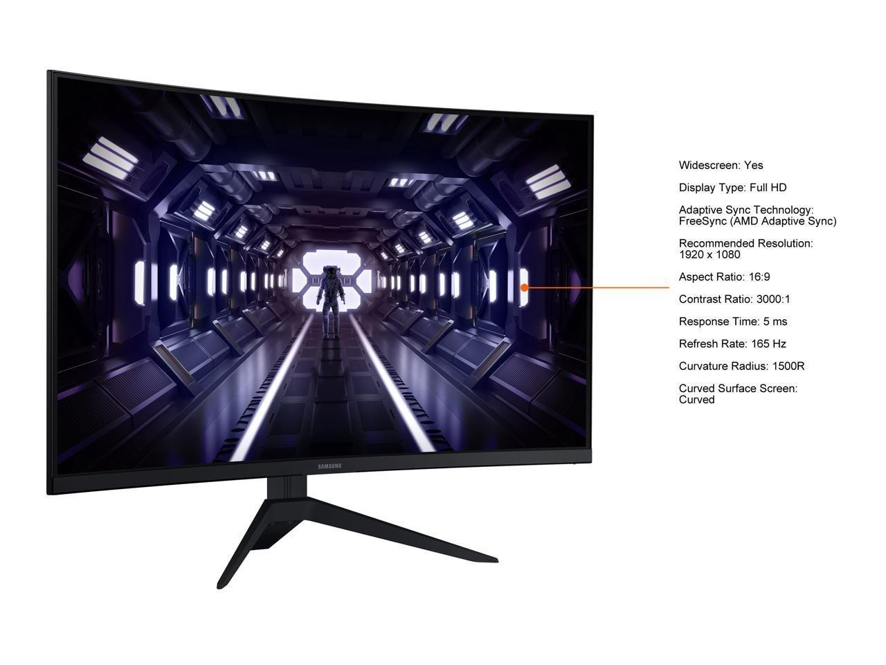 list item 13 of 17 Samsung 32-in Odyssey G35T FHD (1920x1080) 165Hz Curved Gaming Monitor