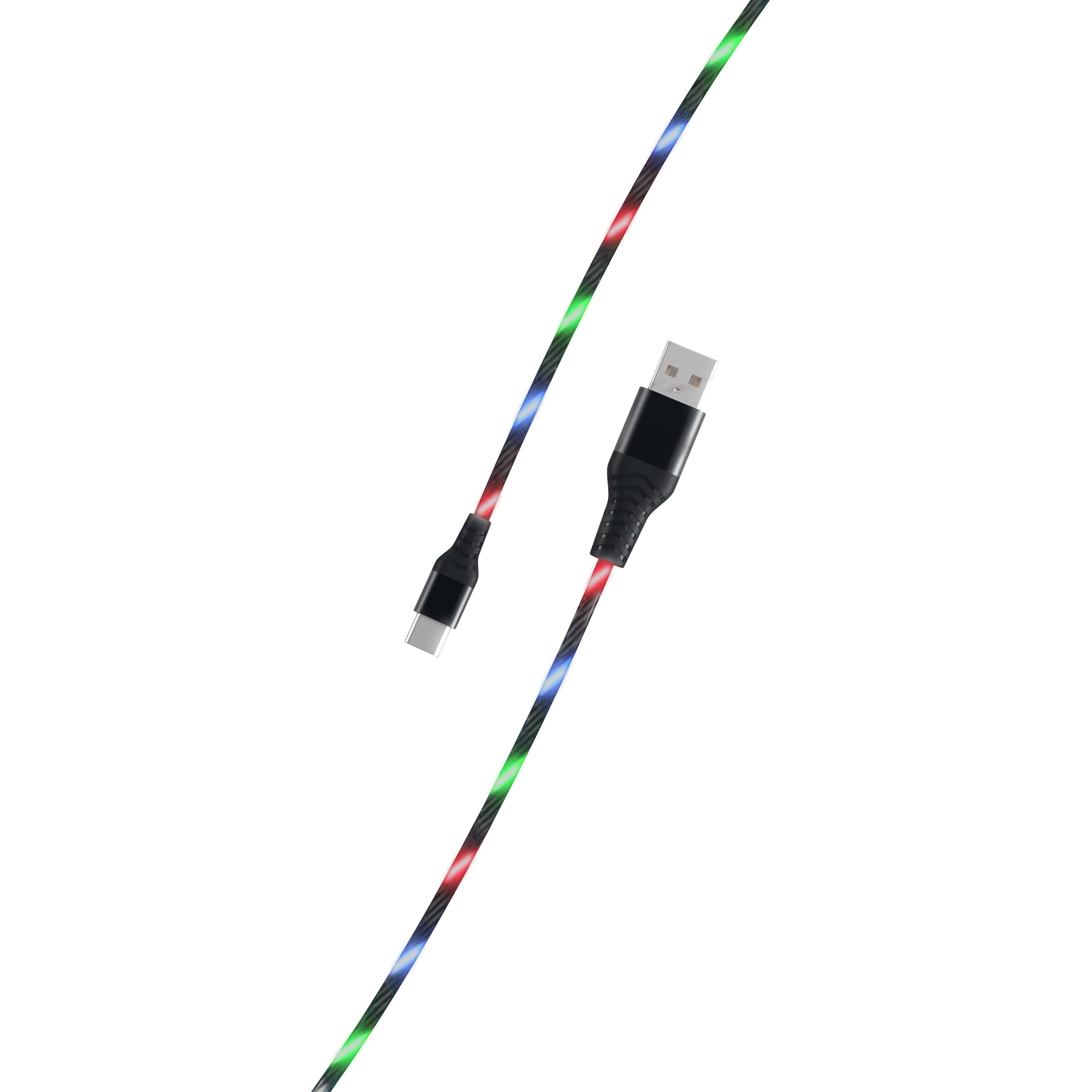 Atrix 3ft USBA to USBC Cable with Flowing LED Lights